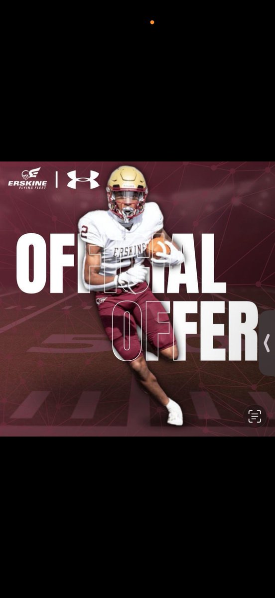 Blessed to receive an offer from Erskine College. Great talking to <a href="/icoachfb/">Christopher Williams</a> <a href="/EaglessimsJames/">james a sims</a>