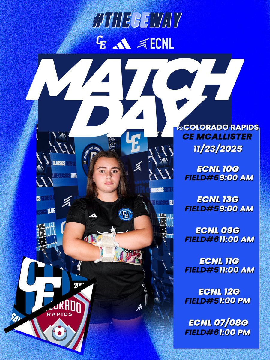 ClassicsEliteSA's tweet image. 🏟️ FINAL HOME GAMES! 🏟️ CE ECNL wraps up the home season with back-to-back matchups this weekend!

⚽ Saturday: vs. Real Colorado National

⚽ Sunday: vs. Colorado Rapids

#theCEway #ECNLseason #lasthomegames