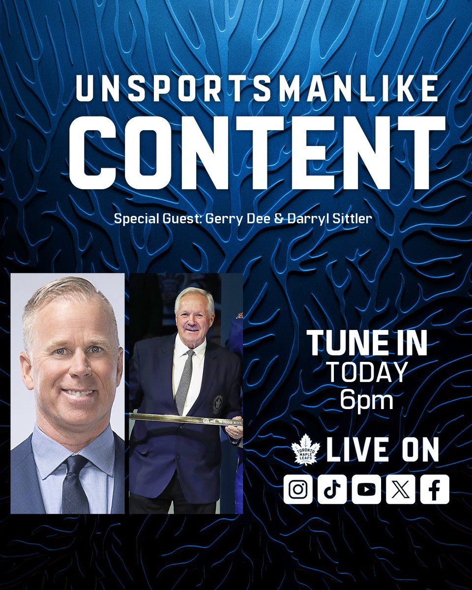 We got <a href="/gerrydee/">Gerry Dee</a> &amp; Darryl Sittler on tonight's show!

Unsportsmanlike Content at 6pm w/ <a href="/ryanlesliemedia/">Ryan Leslie</a>