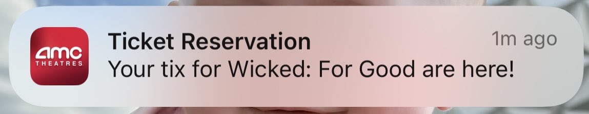 stevenhaderer's tweet image. AHHHHHH ASSDFGHJKL!!!! @wickedmovie @AMCTheatres #WickedForGood