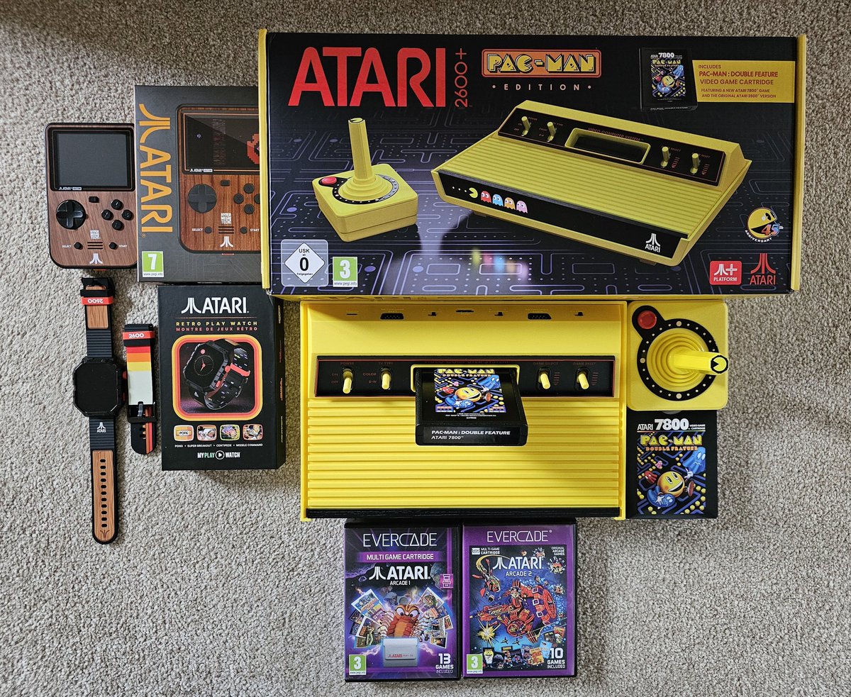 My recent Atari purchases to join my growing Atari collection. #Atari   #atari2600 #atari2600plus #atariwatch #hypermegatech #evercade #retrogaming #retrogamer