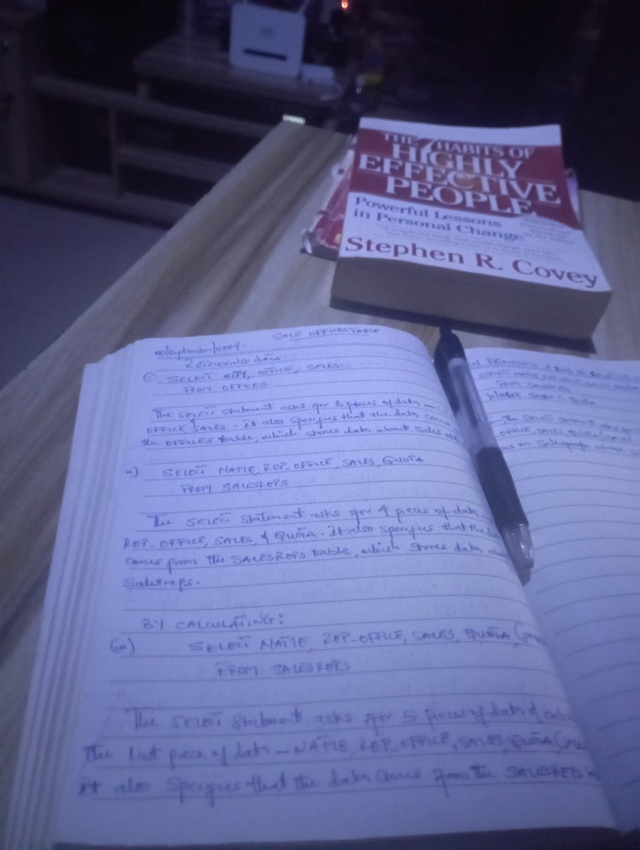 Ayobamiakanni10's tweet image. Frame 1: My first ever SQL query (written in a book)

Frame 2 : My recent SQL query. If you like give up. 

Now, well knowledgeable in SeQuel . Thank God for running things smoothly.