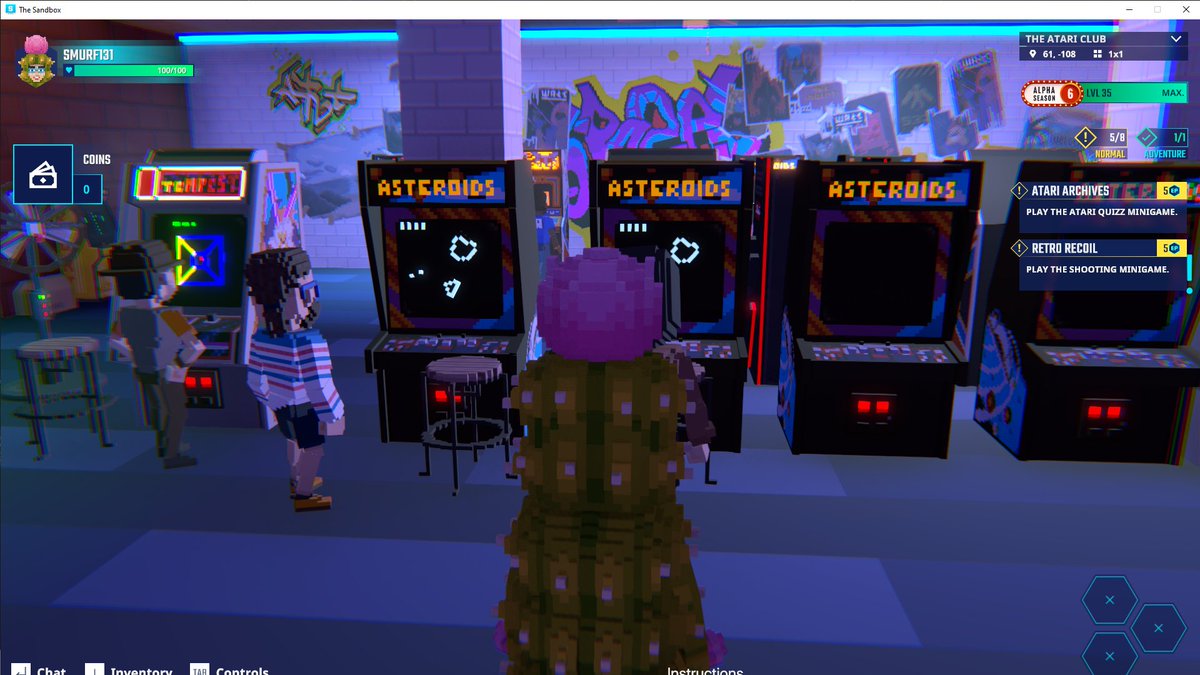 Can't believe I'm looking at the ship from Atari Asteroids <a href="/TheSandboxGame/">The Sandbox</a>  tsbga.me/TheSandbox