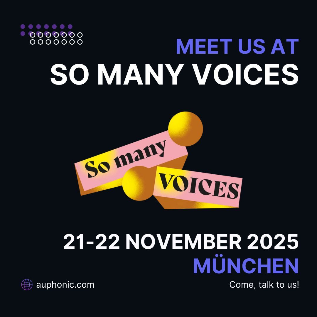 Die nächsten 2 Tage sind wir wieder bei der So Many Voices in München zu Gast! 🔊

Chris gibt einen Workshop über die "Unsichtbare Kunst" der Tontechnik geben und zeigt was man bei der Aufnahme eines Podcasts alles richtig machen kann - oder wie man's mit Auphonic richten kann.