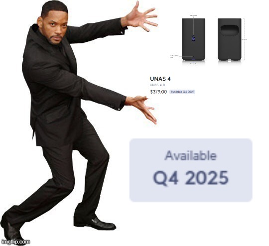 I mean, that looks cool and everything...

...but I'm still waiting for the UNAS4 to come out. I'll put one on pre-order if I can. I'd really like to redo my home network with a UNAS4, guys.