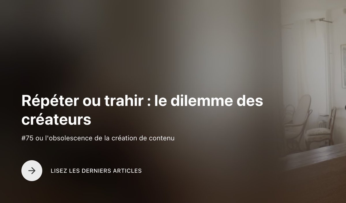 Répéter ou trahir : le dilemme des créateurs 
paulinealigne.substack.com/p/obsolescence…