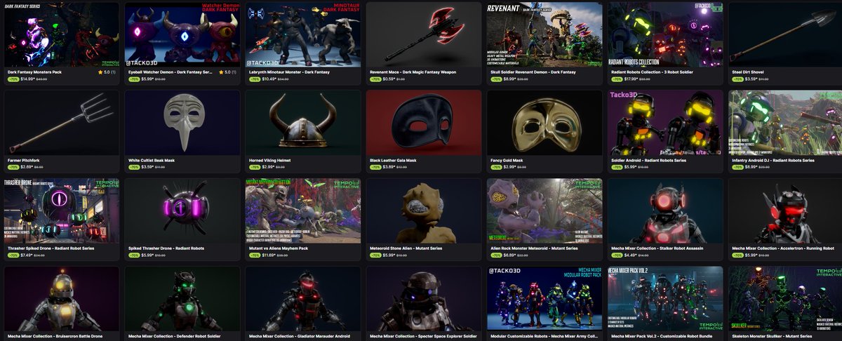 SpinJumpGames's tweet image. The @fab Friday Sale starts today!
Make sure to check our Fab page for 70% off ALL OUR 3D ASSETS!
Sale ends December 1st, so act fast! Cause these deal aren&apos;t here forever!
fab.com/sellers/Tacko3D
#Unity #UnrealEngine #ue5 #Gamedev #indiedev #3dart