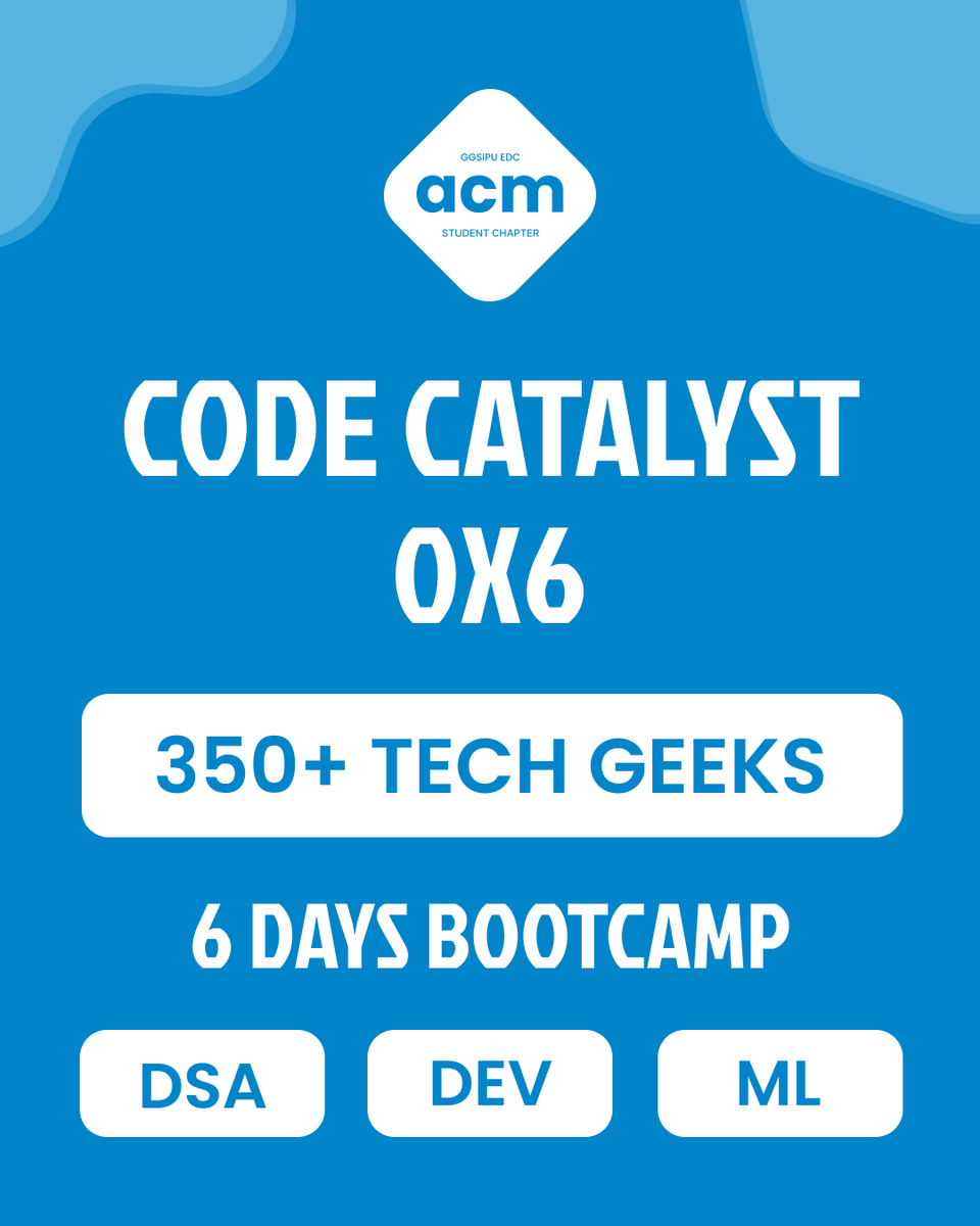 usaracm's tweet image. 🌟Code Catalyst 0x6
29 Oct – 3 Nov
350+ coders • DSA • Web Dev • ML ⚡