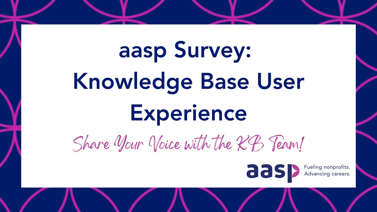 advserv's tweet image. 👂We&apos;re listening! aasp&apos;s Knowledge Base Committee wants to hear from members about their experiences with the Knowledge Base. What&apos;s working, and what&apos;s not? loom.ly/TzodYmw