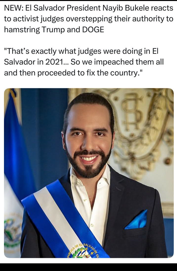 <a href="/kyledcheney/">Kyle Cheney</a> "...So we impeached them all and then proceeded to fix the country."

<a href="/GOP/">GOP</a> <a href="/SenateGOP/">Senate Republicans</a> <a href="/HouseGOP/">House Republicans</a> 

👏👏👏 President <a href="/nayibbukele/">Nayib Bukele</a>