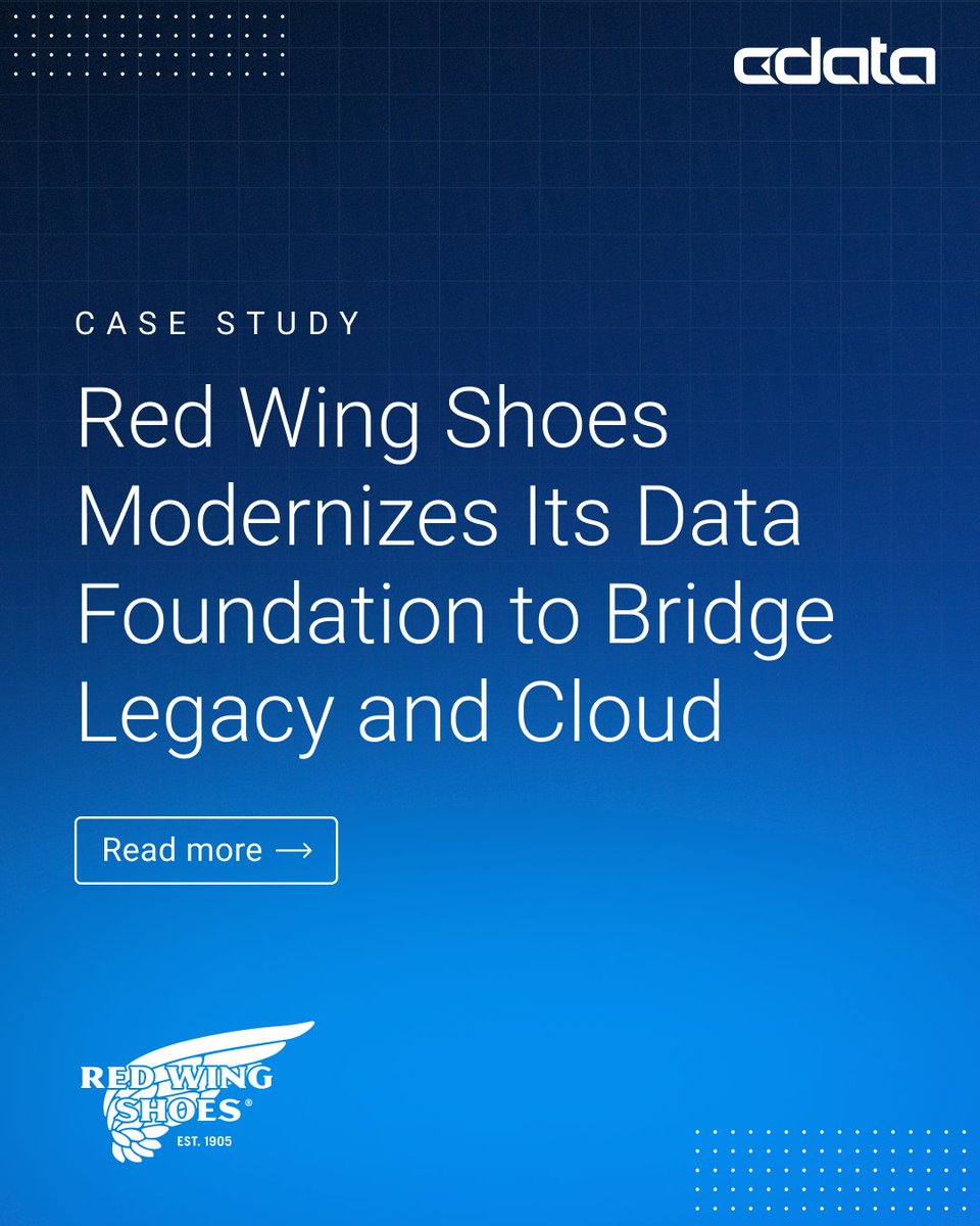 cdatasoftware's tweet image. 🥾 @RedWingShoes now refreshes retail data every 15 min across 500+ stores after modernizing legacy systems with CData.

🔎 See how they bridged on‑prem &amp;amp; cloud: bit.ly/47fmXYZ