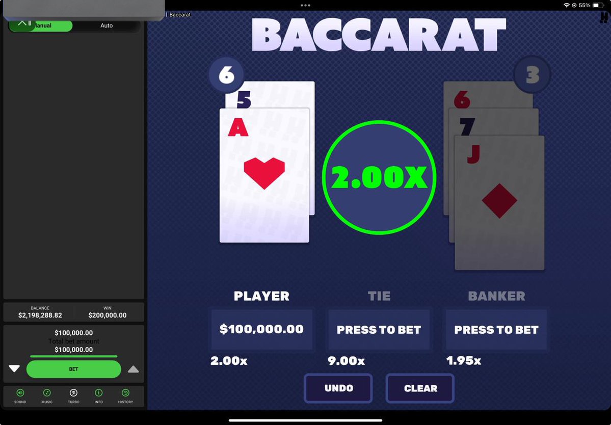 IlovetoGamba's tweet image. Well #Hacksaw Baccarat over the live Ones anyday.