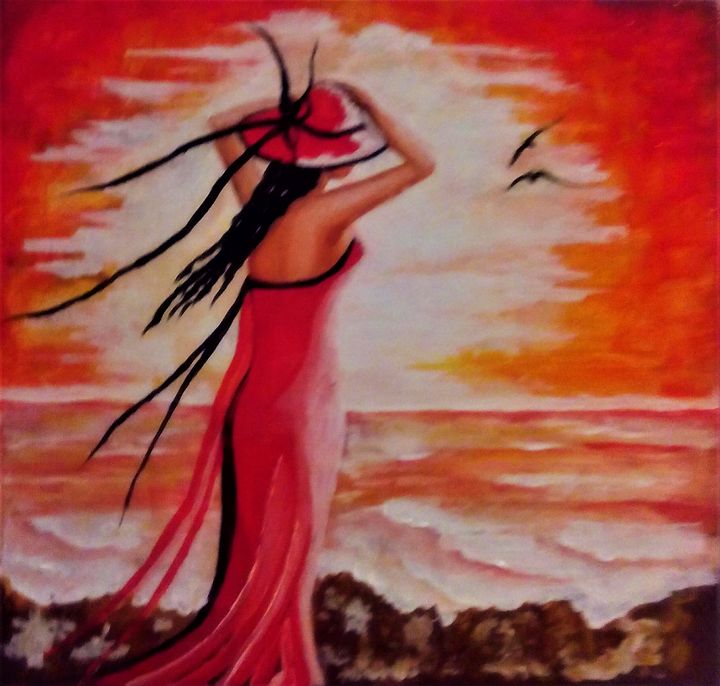 AngelaAlecArts's tweet image. Art of the Day! &quot;Me and Sunset&quot;. Buy at: ArtPal.com/angelika65?i=1…