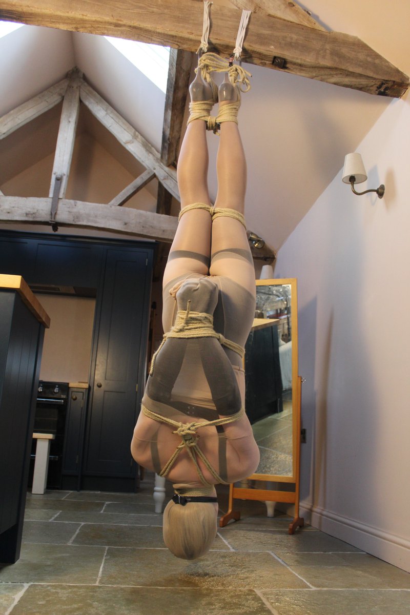 I thought some people might like to see the back of me. Pantyhose encasement done by my very skillful rigger Trenchard, Soon to be on naughtynina.net