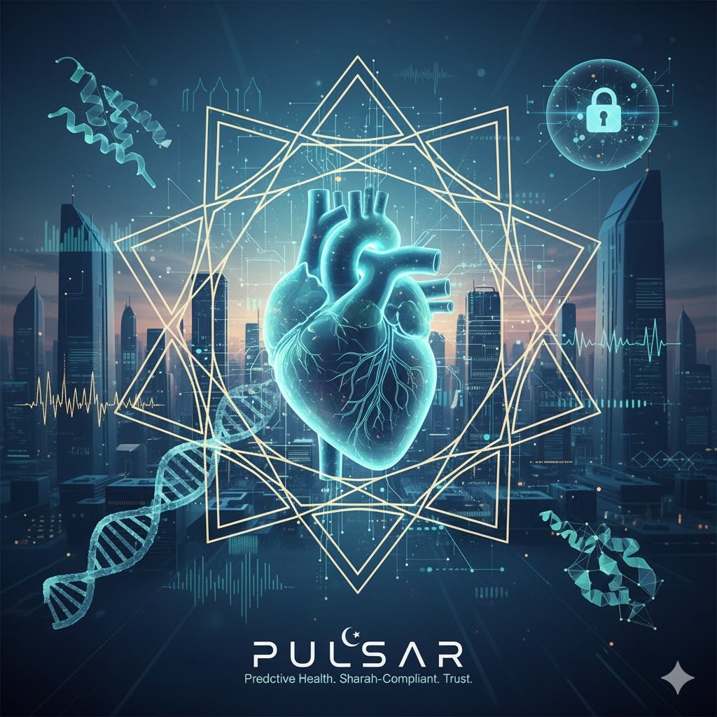 CamzTribiana's tweet image. 💓 PULSAR — The World’s First Shariah-Compliant Predictive Health Intelligence Engine 🌿✨

PULSAR is redefining healthcare by shifting from reactive medicine to predictive wellness. Built on SidraChain, it integrates AI, digital biometrics, and ethical fintech to create a…