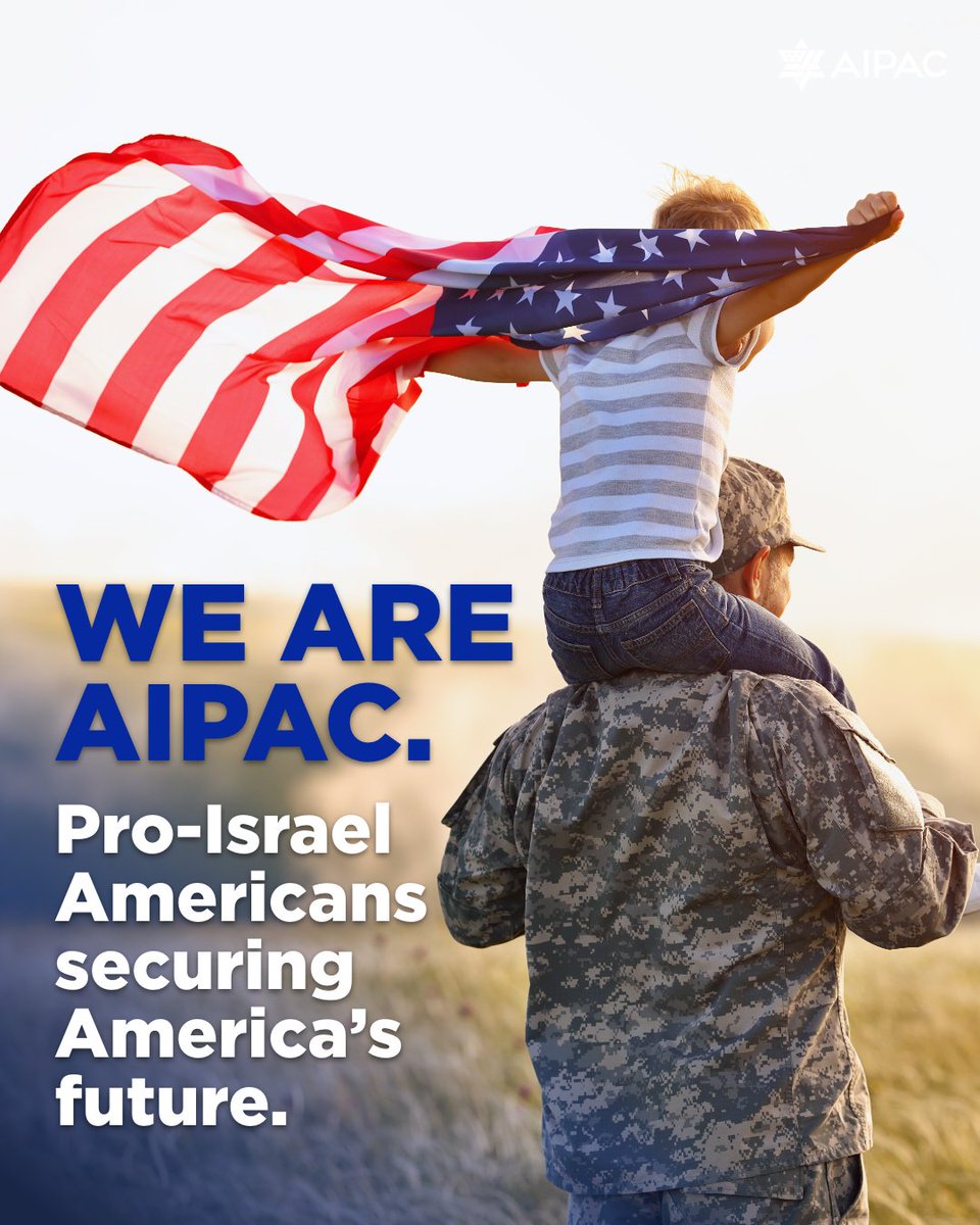 AIPAC's tweet image. Six million Americans - Democrats, Independents, and Republicans - are members of AIPAC.

We are veterans, farmers, doctors, parents, teachers, and others — Americans who stand for a strong U.S.-Israel partnership.

Proud. Unapologetic. Unbreakable. 🇺🇸
