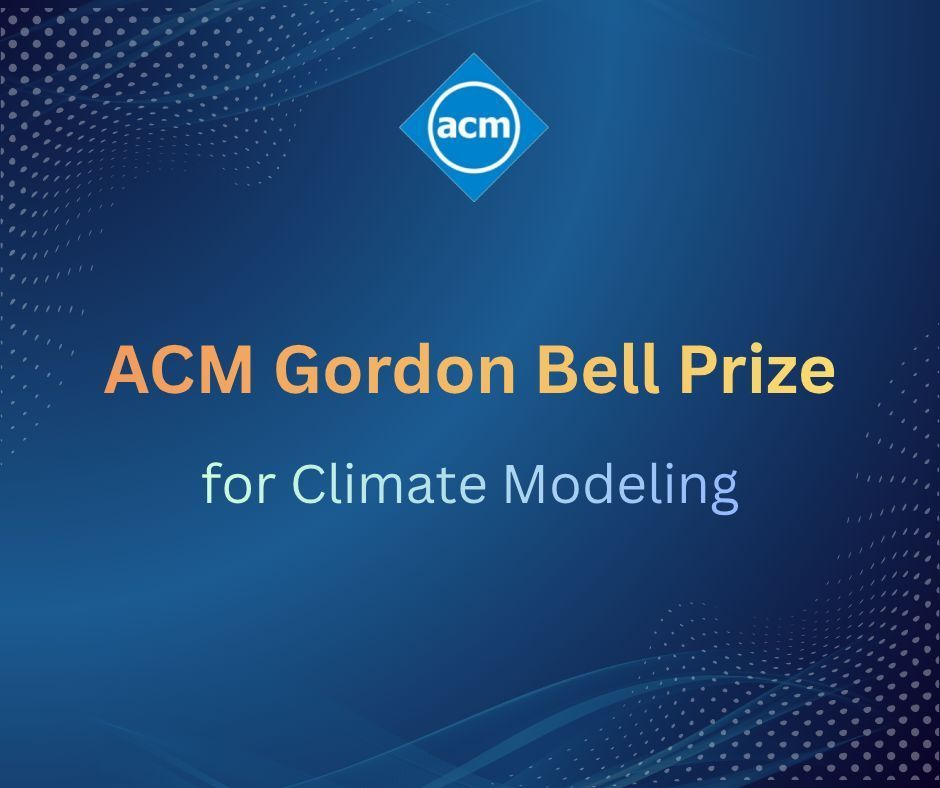 TheOfficialACM's tweet image. 🌍 2025 ACM Gordon Bell Prize for Climate Modelling!

A 26-member team has been awarded the 2025 Gordon Bell Prize for Climate Modelling for their project, “Computing the Full Earth System at 1 km Resolution.” This marks a major milestone—the first-ever full Earth Simulation at…