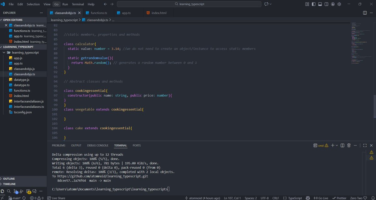 atomnoidd's tweet image. Day 4 of learning typescript
finally completed the class and object topics and started with functions, which i am going to complete it soon and maybe after tomorrow, I will be starting with projects using typescript lesssgoooo!!!

#SoftwareDevelopment #programmer  #WebDevelopment
