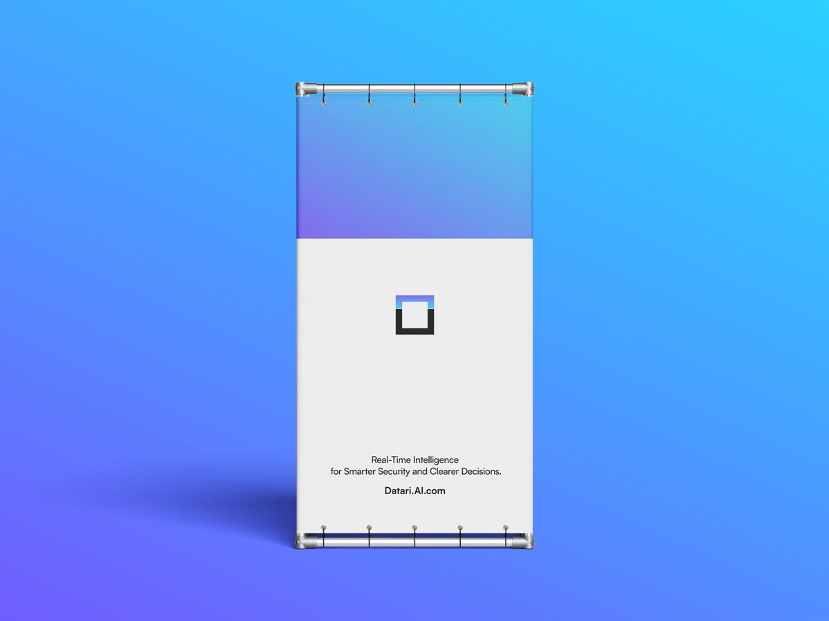 Datari on display 🚦  clean, sharp, and built for real-time protection. Designed a few banner concepts for the rollout. 🔵🟣