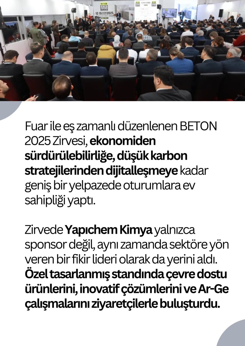 acikplan's tweet image. HABER      
//Yapıchem, BETON 2025’te yenilikçi çözümleri ve Ar-Ge gücüyle öne çıktı//    

#inşaat #beton #yapı