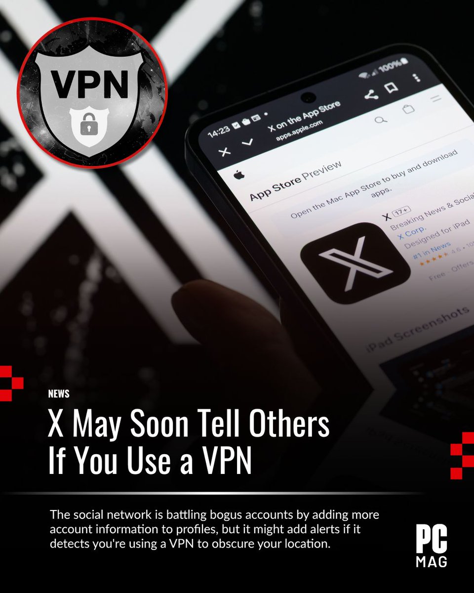 PCMag's tweet image. X is testing expanded profiles that might show an account&apos;s country and if they use a VPN. 🌐 

This move is sparking privacy concerns, as it could put journalists and activists in high-risk countries at risk. X says privacy toggles will be available.

#XPrivacy #DigitalSecurity…