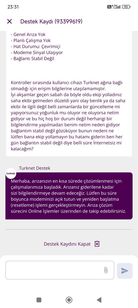 xMarslu's tweet photo. @TurkNetDestek siz nasıl bir psikopatsıniz acaba hocam hiç mi yazılanı OOkumuyorsunuz saha ekibi gelene kadar düzeliyor zaten ben neden her gün stabilite adı altında sorun yaşadığımı öğrenmek istiyorum lütfen önce mesajı okuyun yaa lütfen #TurkNet https://t.co/Ii0KgBDG7d