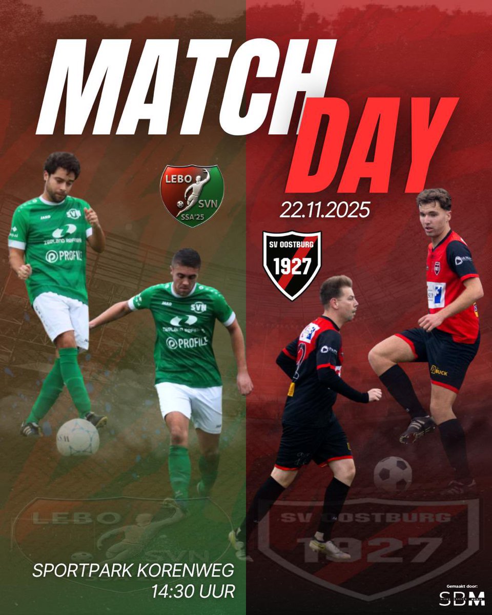 Zaterdag de wedstrijd tegen SSA Lebo/SVN #svoostburg <a href="/VVLebo/">vv Lewedorpse Boys</a>  <a href="/SVNieuwdorp/">SVNieuwdorp</a>