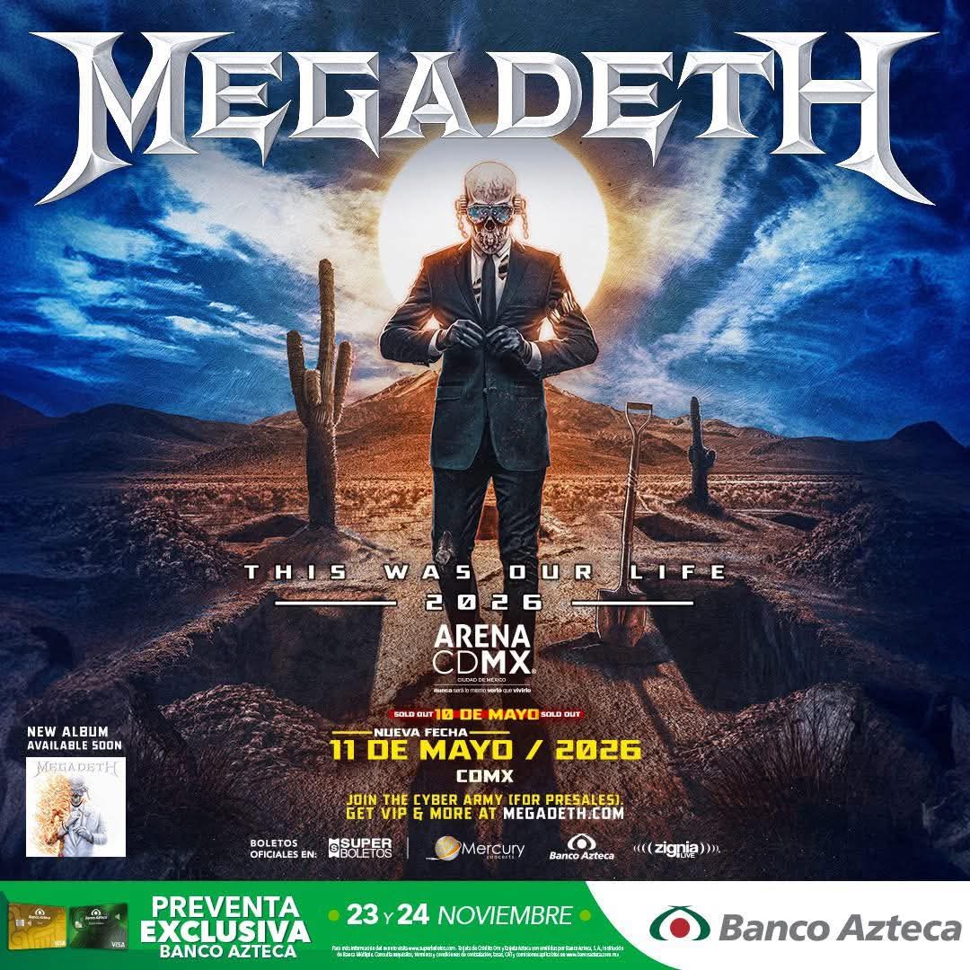 Después del Sold Out, se abre la segunda fecha de Megadeth en la Arena Ciudad de México el 11 de mayo.

#megadeth #mexico🇲🇽 #ConciertosEnVivo 

#Tattoaje