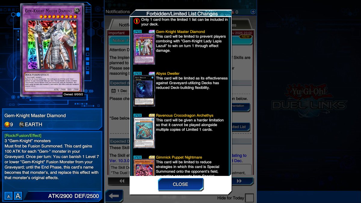 YadenSword's tweet photo. ¿¿Que opinan de la nueva banlist de Duel Links?? ¿el meta cambiara?
#YuGiOh #DuelLinks #SpeedDuel https://t.co/rRJZLhI0A5