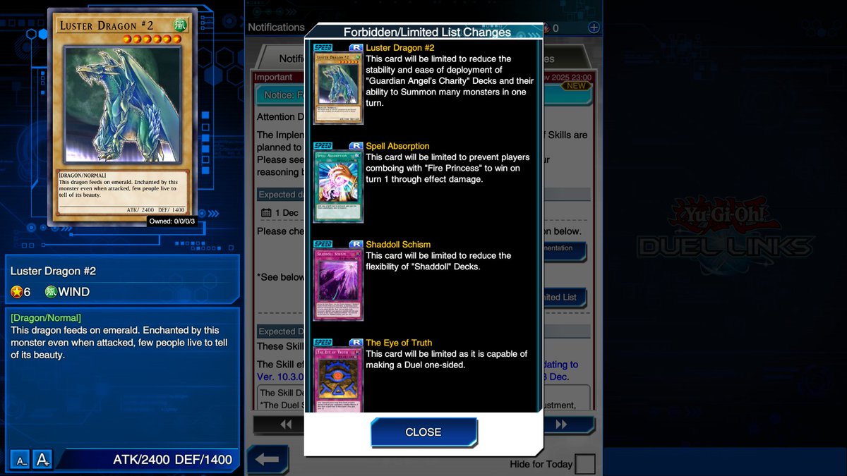 YadenSword's tweet photo. ¿¿Que opinan de la nueva banlist de Duel Links?? ¿el meta cambiara?
#YuGiOh #DuelLinks #SpeedDuel https://t.co/rRJZLhI0A5