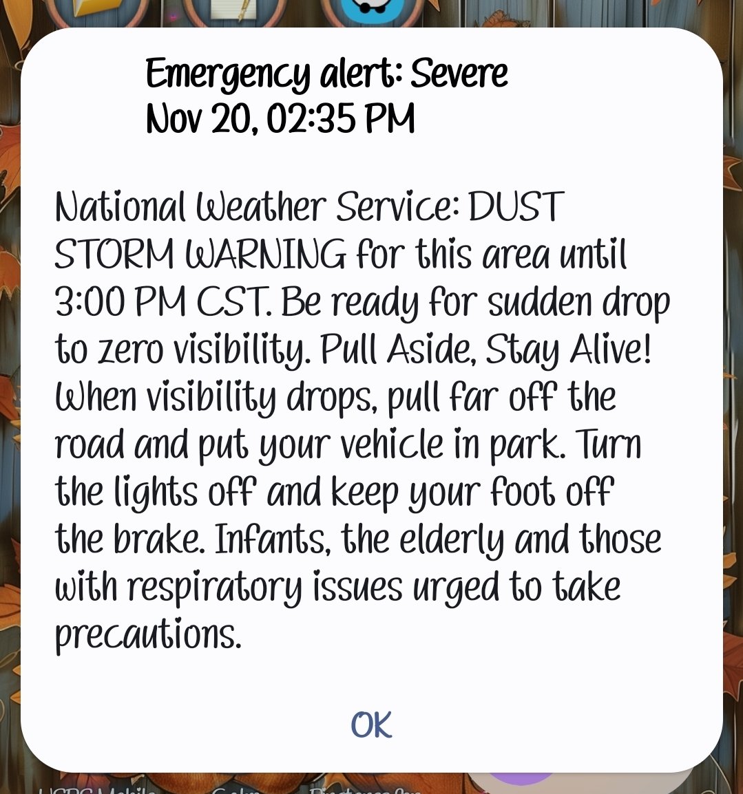 suzyemre's tweet image. In #Lubbock, this is the kind of alert you get....