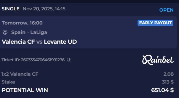 I hate Valencia CF but let’s be realistic, they will beat Levante 💯