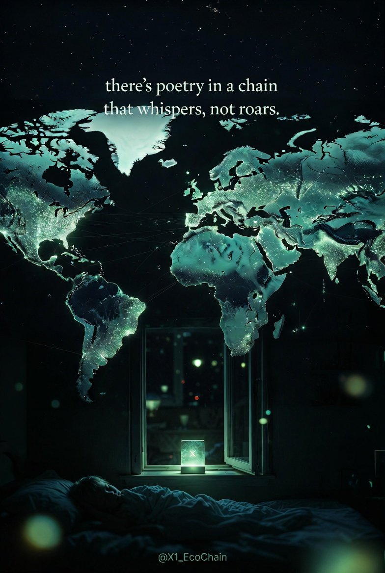 mdfuad_Defi12's tweet image. there’s beauty in a chain that moves in silence, not noise—
not in deafening machines or towering iron walls,
but in quiet homes,
small nodes humming together,
breathing power into a network without shouting.

that is @X1_EcoChain
where belief burns brighter than electricity,
and…