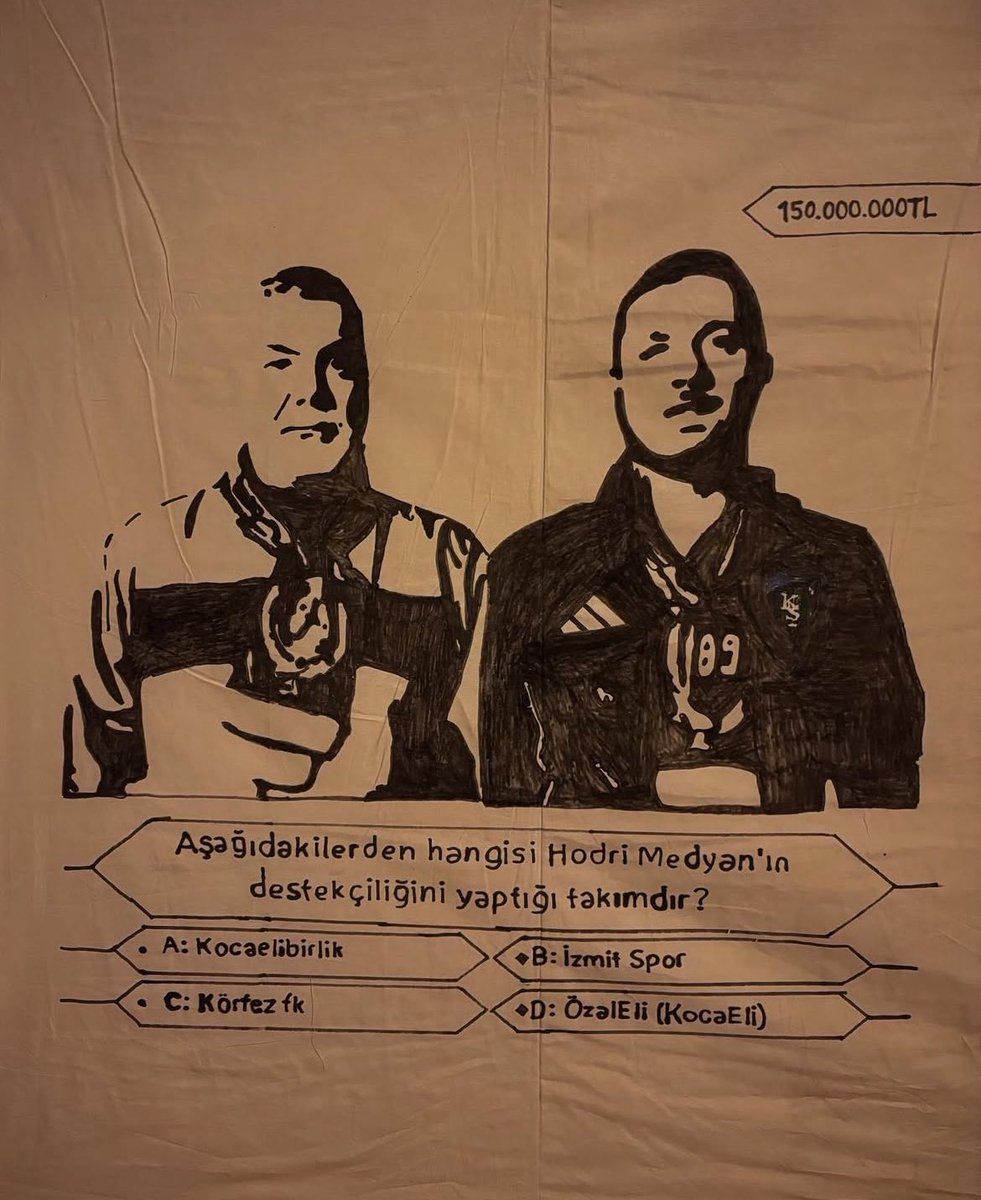 Kocaelisporlu arkadaşlar cevap verebilir mi ? 

Yarı yarıya ve telefon joker haklarınız mevcut , aramak kopya çekmek serbest .

Kim milyoncukları cukkalamak ister ???  <a href="/hodrimeydantd89/">Hodri Meydan</a>