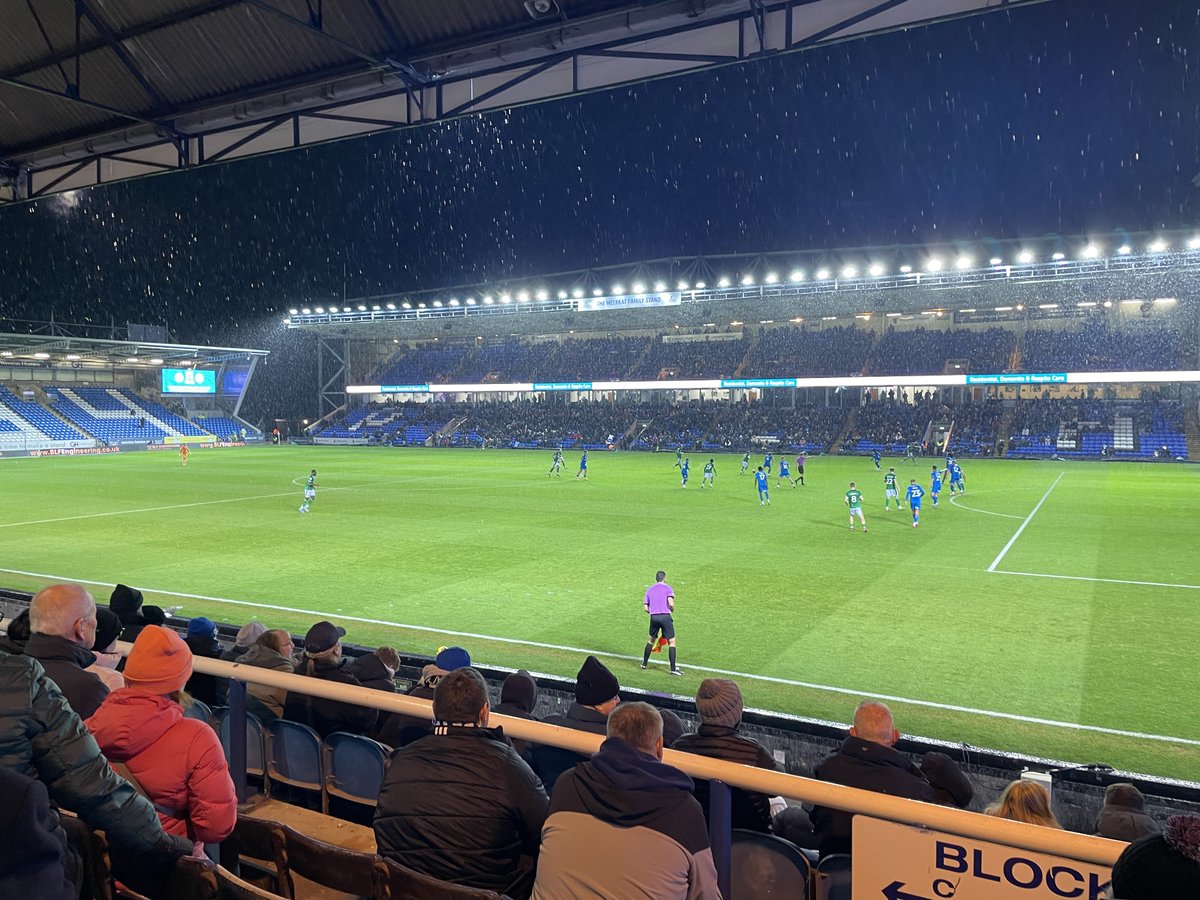 Freezing temperatures, snowing, none of this “hot weather” weak piss soccer. Just men being men kicking balls into balls.