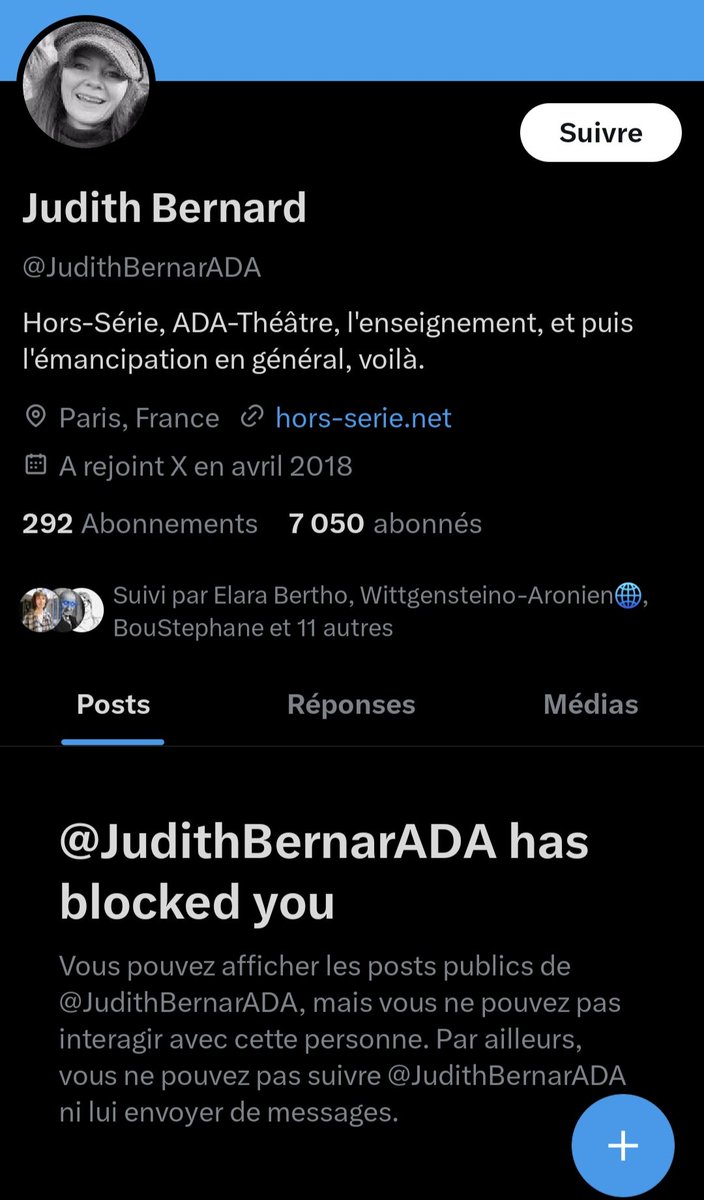 Eh bien alors <a href="/JudithBernarADA/">Judith Bernard</a>, on n'aime pas trop la critique ? OK c'était pas très fin, mais on va dire que je me suis mise au niveau. Regrettable de voir des gens qu'on a apprécié jadis (probablement naïvement et à tort donc) finir dans les ordures comme ça.