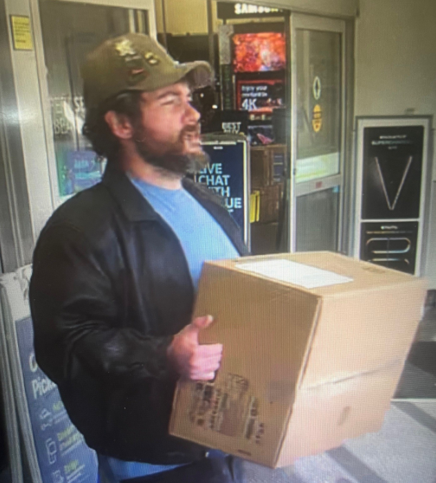 WaterfordPolice's tweet photo. ID Needed:

Nov 20, subject selected a $999.99 computer at Best Buy.  He left the store without paying.

He left in a dark colored VW Jetta with a misuse plate of AD44913.

Contact Officer Robinson at crobinson@waterfordct.org or at 860-442-9451 ext. 2268. https://t.co/uX80bl4W2F