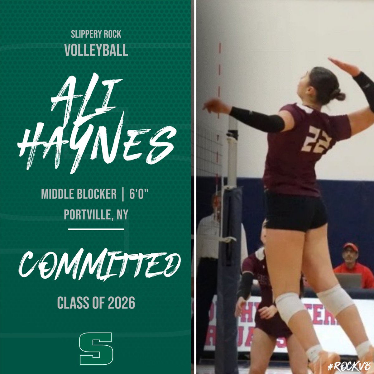 Slippery_RockVB's tweet image. WELCOME TO THE ROCK, ALI!

We are excited to welcome our next member of the incoming class of 2026, Ali Haynes.

#rockvb #signingday #gorock