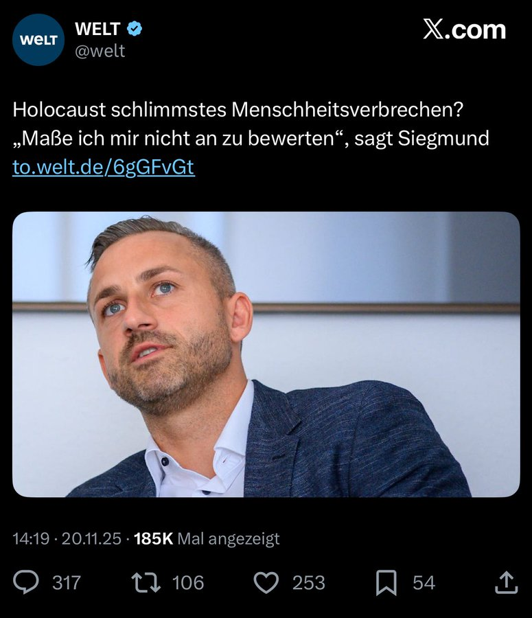 Dass so jemand bei 40 % steht, ist erschütternd. Wer die #AfD wählt oder in ihr aktiv ist, sollte sich zutiefst schämen und um Verzeihung betteln! #AfDVerbotjetzt