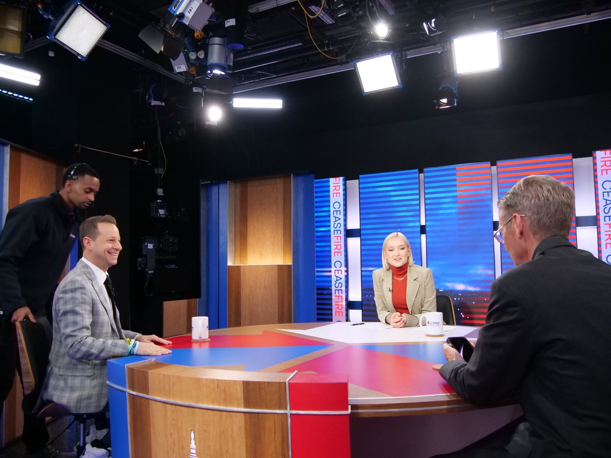 RepMoskowitz's tweet image. Great sitting down today with @DashaBurns and my friend @RepTimBurchett on @CSPAN’s Ceasefire. 

In Congress, nothing gets done if we’re not talking to each other. Tim and I talk all the time, but it’s usually about UAPs.