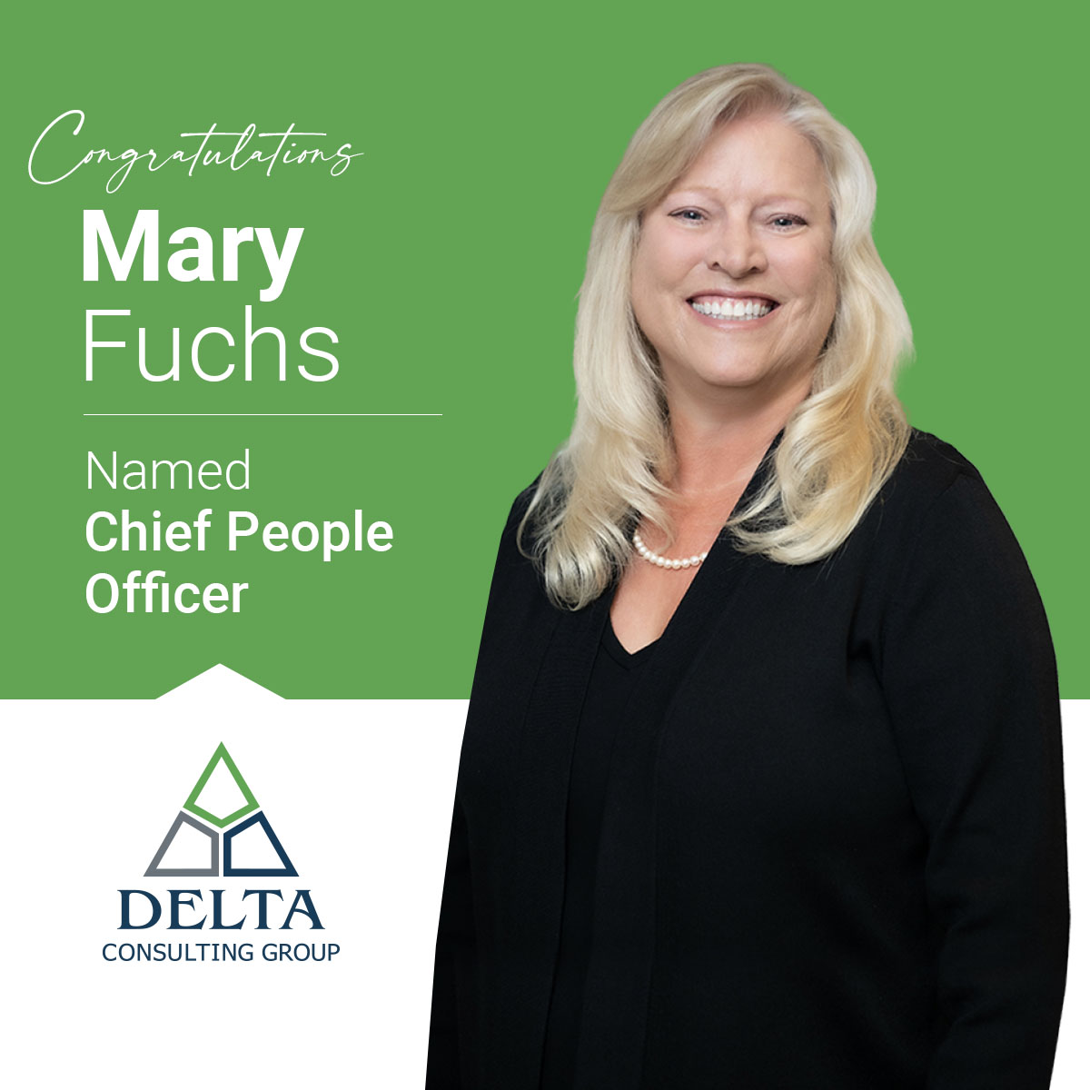 DeltaCGI's tweet image. We’re proud to announce that Mary Fuchs has been named Chief People Officer at @DeltaCGI, reflecting Mary’s leadership in building a culture where our people feel inspired, empowered and supported. #DeltaCGI #MakingTheDifference #Leadership #PeopleStrategy