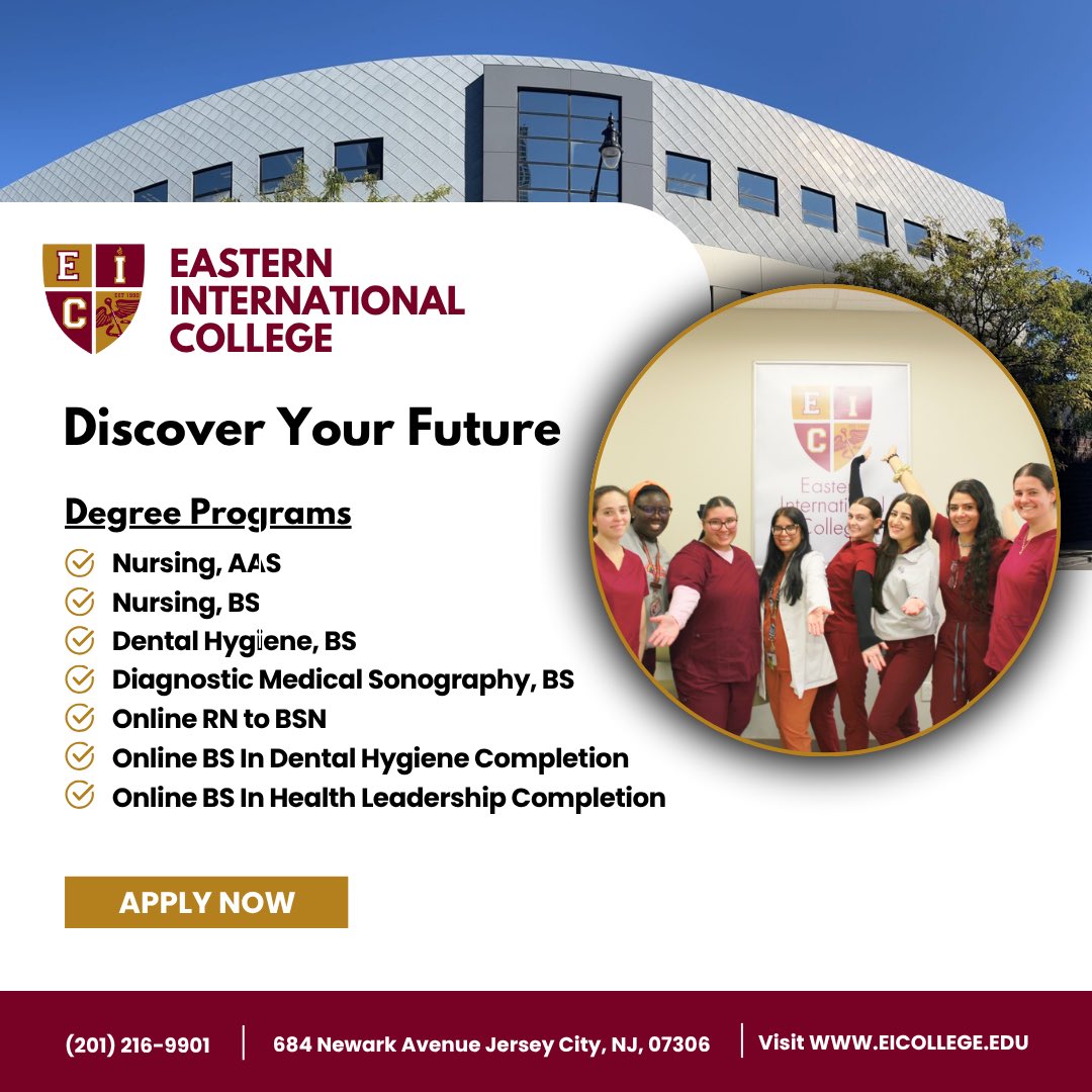 Ready for a career you can be proud of? Become a Diagnostic Medical Sonographer at Eastern International College!

We’re enrolling motivated students from NJ &amp; NYC—must be able to commute to Jersey City.