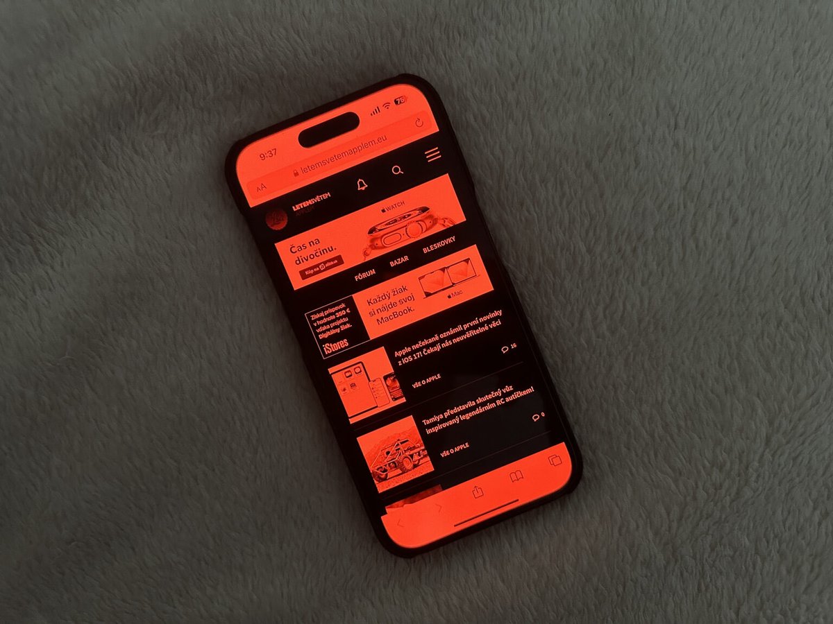 TechDriveES's tweet image. ¿Quieres modo rojo en iPhone (iOS 26) ?🔴Reduce luz azul noche. Cómo:
1. Ajustes&amp;gt;Accesibilidad 
&amp;gt;Pantalla y texto&amp;gt;Filtros de color&amp;gt;Tinte (máx intensidad/matiz rojo).2.Ajustes&amp;gt;Accesibilidad&amp;gt;Atajo&amp;gt;selecciona “Filtros de color”.
3. Triple clic botón lateral ON/OFF.¡Cuida tus ojos!