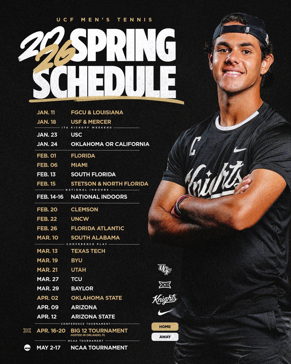 Our 2026 dual match schedule has arrived 📆

📰 ucfknights.com/MTENSpringSche…
