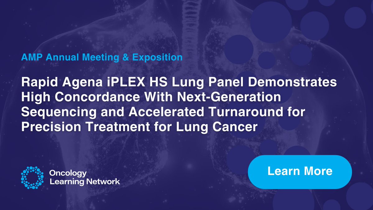 OncLearnNetwork's tweet image. New findings from #AMP2025: The iPLEX HS Lung Panel from @Agena_Bio demonstrated robust analytical accuracy and rapid detection of actionable mutations across 70 recurrent variants in lung cancer. Learn more: hmpgloballearningnetwork.com/site/onc/news/…
 
#medtwitter #onctwitter