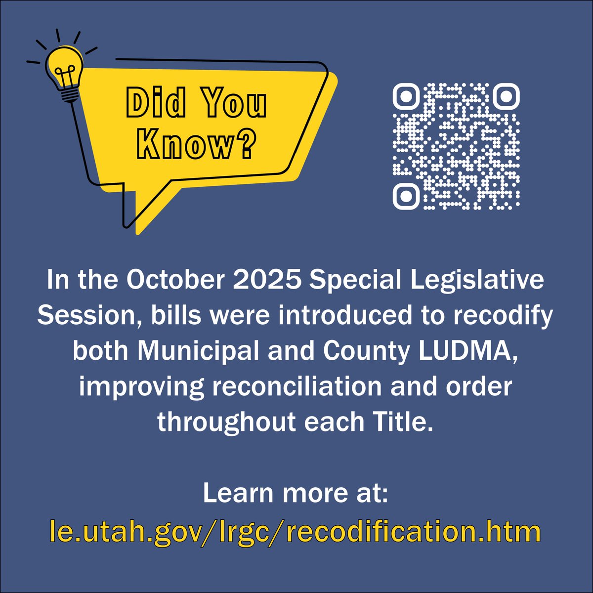 UtahOPRO's tweet photo. Learn more about the recent LUDMA recodification at:

https://t.co/8cEjiHZdmK https://t.co/FmnzwfGfho