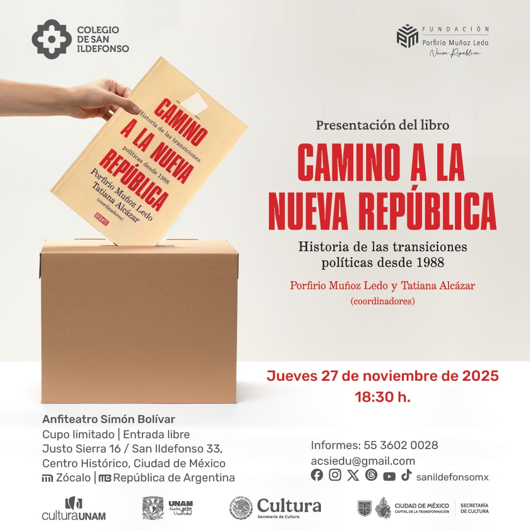 Presentación del libro

CAMINO A LA NUEVA REPUBLICA. 

« Lo que en última instancia significa el cambio democrático es la mutación del súbdito en ciudadano »

PORFIRIO MUÑOZ LEDO (1933-2023)