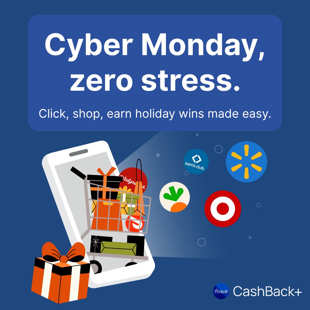 Holiday shopping just got smarter 🎄🎁 
Earn instant cashback when you buy gift cards through CashBack+ with your Cobalt account. More cheer, less stress.
Learn More: cobaltcu.com/cashback