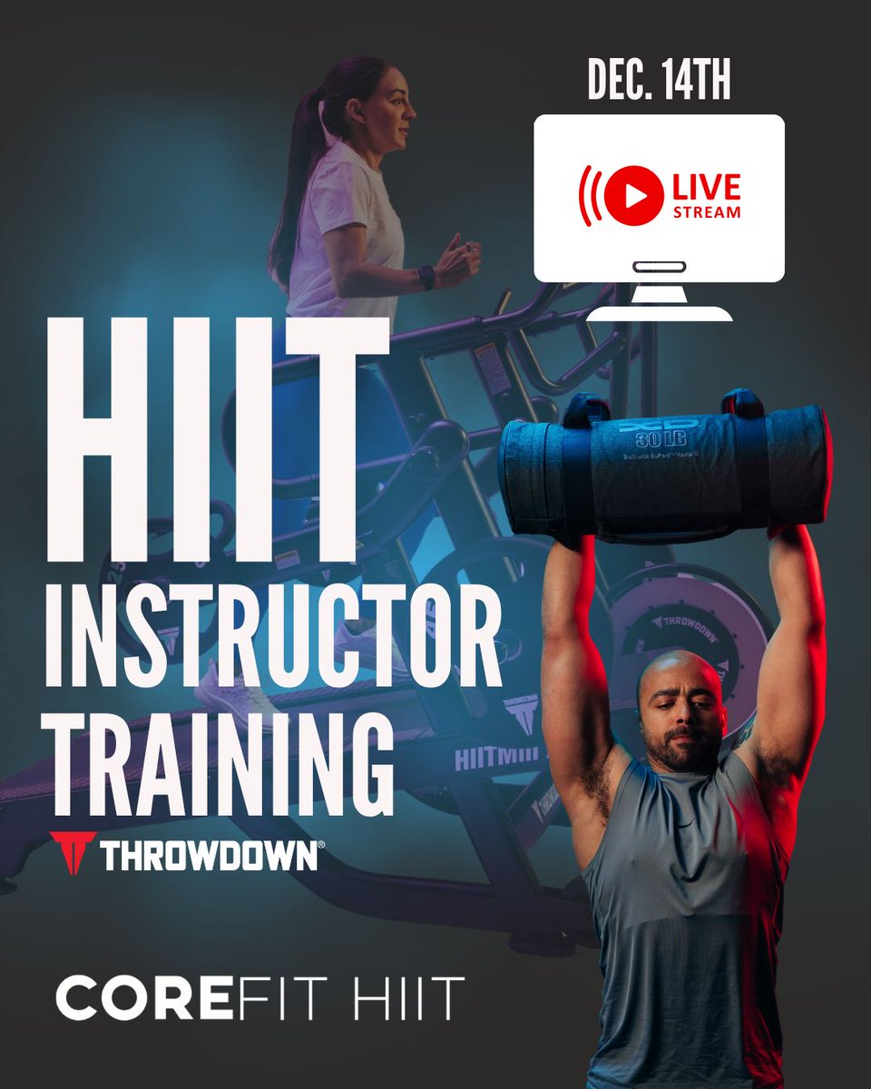 CoreHandF's tweet image. Unleash the power of HIIT with CoreFit HIIT Instructor Training, powered by Throwdown ⚡ Online event 🗓️ 12/14  ⏰ 9am to 5pm CST
What you get:
• In-depth training manual + Certificate of Completion
• CEUs: 0.8 ACE • 8.0 AFAA • 0.8 NASM

🔗 ttps://121425LSVHIIT.eventbrite.com