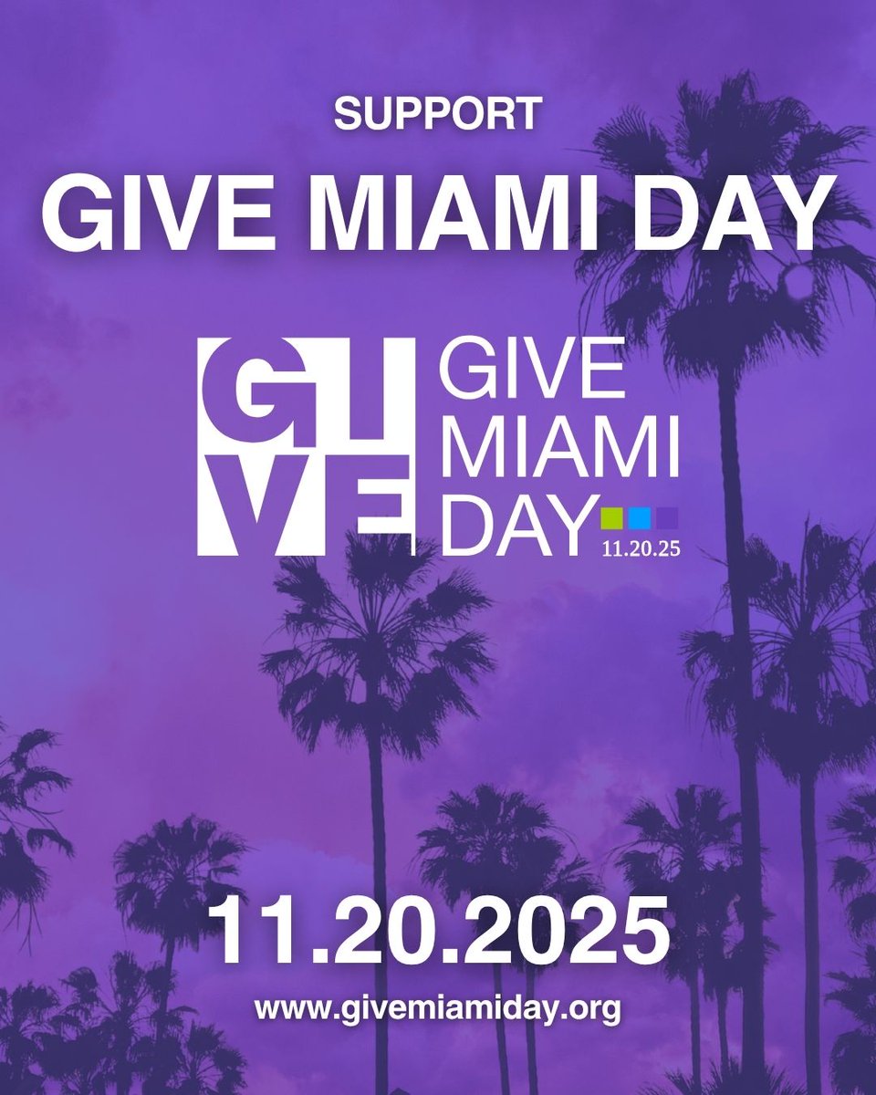 Give Miami Day is Here! Today, our community unites to uplift the causes that matter most. Don’t miss your chance to donate to a worthy cause.
Did you know <a href="/AHCACMIAMI/">African Heritage CAC</a> is participating?

Click here to support: givemiamiday.org

<a href="/MiamiFoundation/">The Miami Foundation</a>
#GiveMiamiDay #MiamiDadeArts